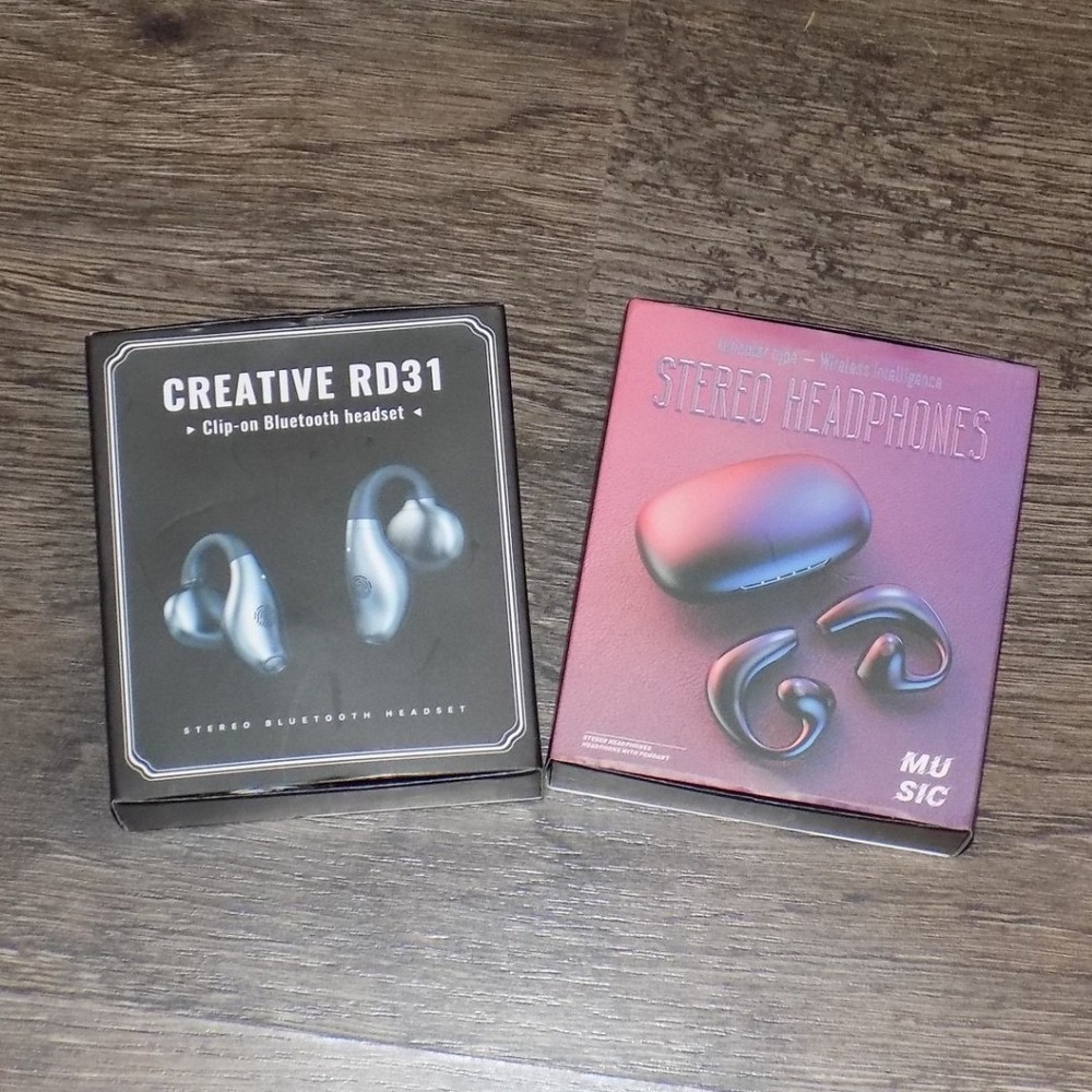 Creative RD31 Clip-on Bluetooth Headset & MU‎ SIC Stereo Headphones Black Good